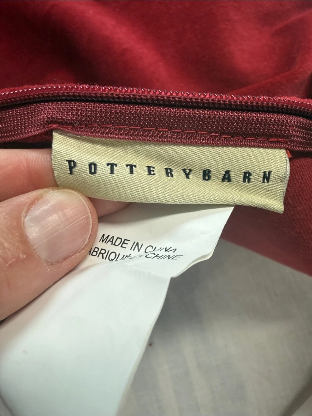 Pottery Barn 24” pillow covers set of 2 gold and red tulip pattern